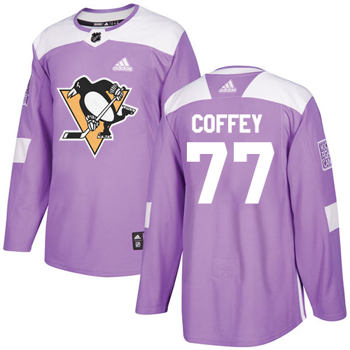 Adidas Penguins #77 Paul Coffey Purple Authentic Fights Cancer Stitched NHL Jersey - Click Image to Close